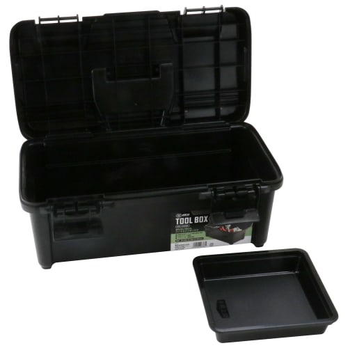 SK11 Tool Box, FRE-430BK, 430mm W X 230mm D X 180mm H, Durable Hard Type, Slide-Out Tray, Stackable