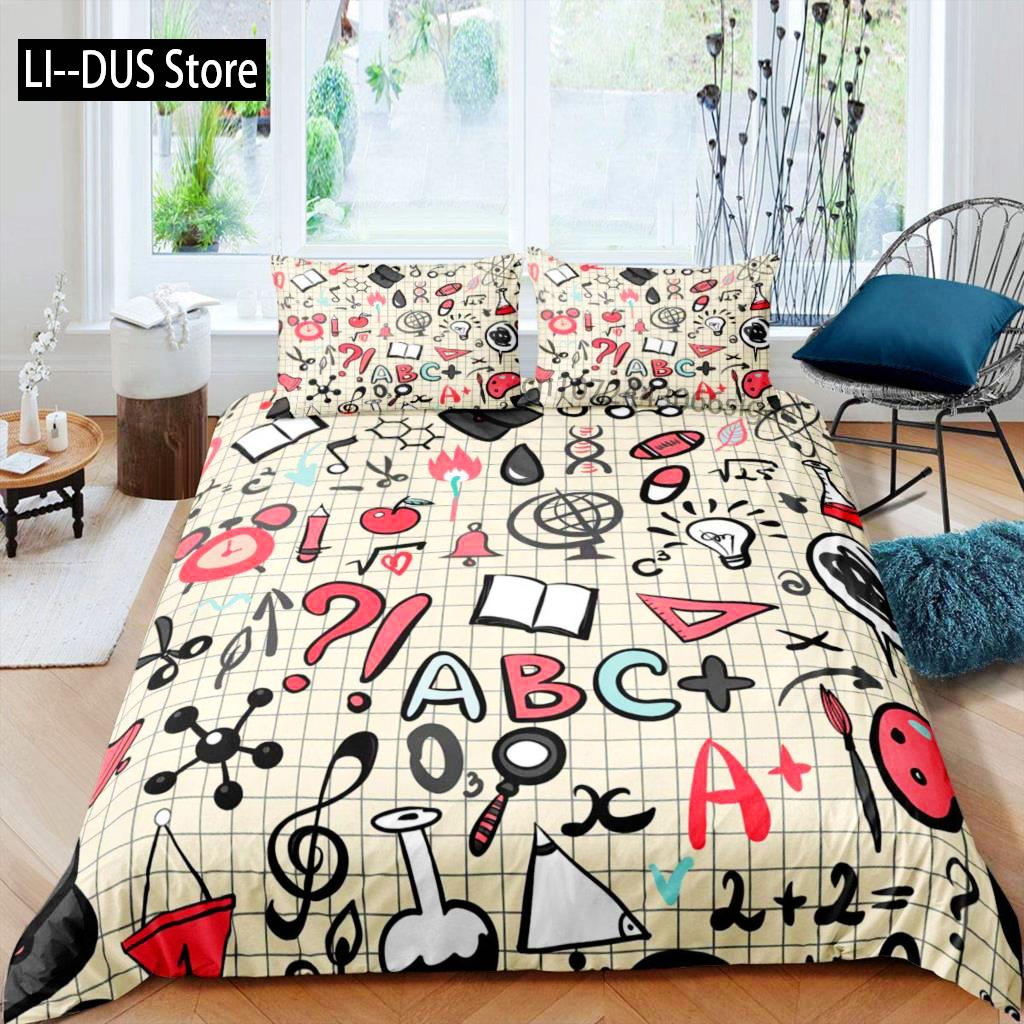 Science Duvet Cover Set King Size Periodic Table Of Elements Bedding Set Chemistry Lovers Learning Image For Kids Teens Adults