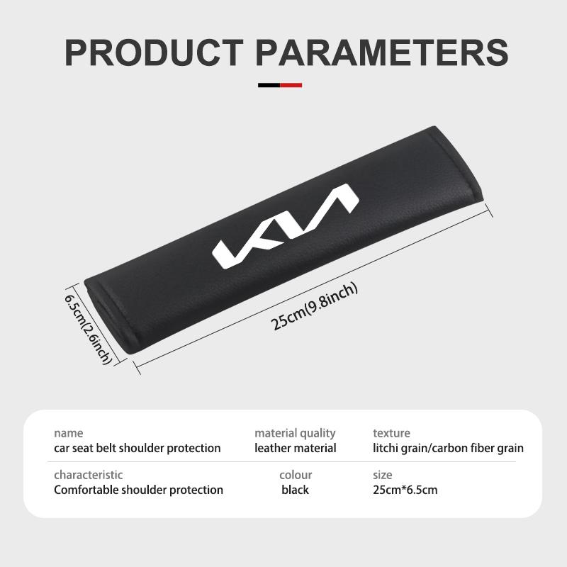 CNLD1 For KIA Car Seat Belt Leather Safety Shoulder Cover Protection Pad Spectra Sedona Cadenza Proceed Sephia Stonic Carens