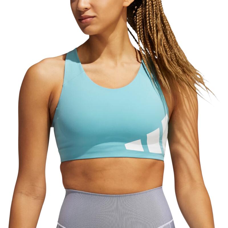 adidas Dámský sportovní top s vysokou oporou Podprsenka na cvičení Světle modrá GR8206