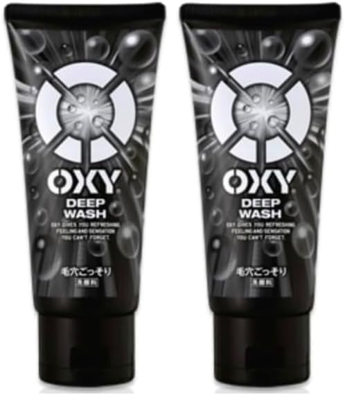 

of Oxy Deep Wash Face wash with charcoal scrub refreshing 130g x 2 pieces [Set 2] (OXY) ultra-small (removes dirt) Pores/Abra/Super (260g)