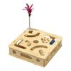 Cat Scratch Puzzle Box Interactive Enrichment Box Cat Nail File Self-Play Maze Box with Bell Balls Scratcher for Cats Hunting Mental Stimulation