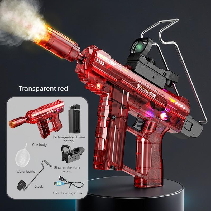 Electric Spray Mist Glowing Sound Effect Toy Gun Forkids Outdoor Shooting Games Foldable Automatic Uzi Gun Toys Children Gifts