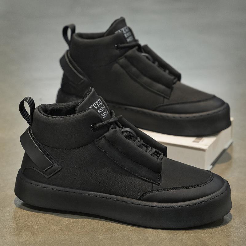 

Winter men s shoes youth sports versatile comfortable casual board shoes retro wear-resistant high-top tooling trendy boots bread shoes 44
