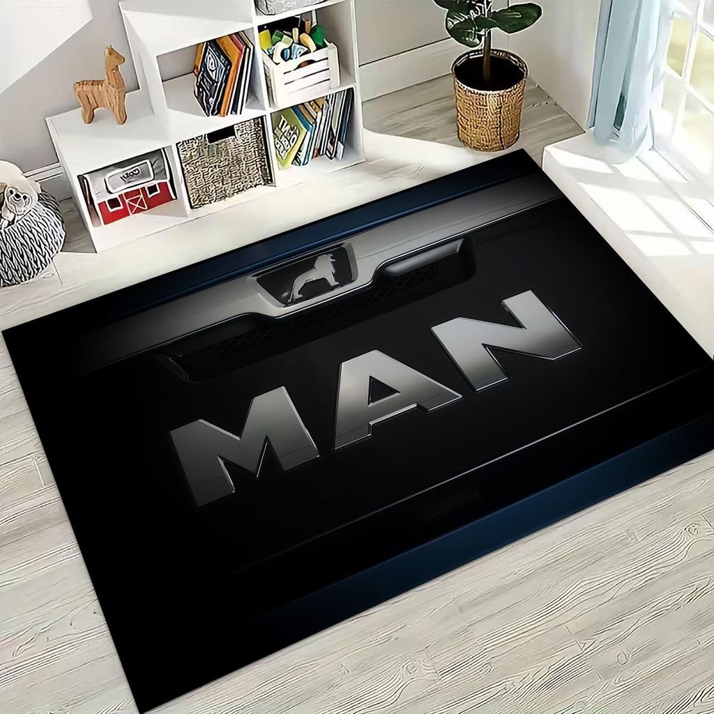 3D Man Truck Logo Motorcycle Carpet Rug for Bedroom Living Room Sofa Home Doormat Decor,Large Kids Play Non-slip Floor Mat