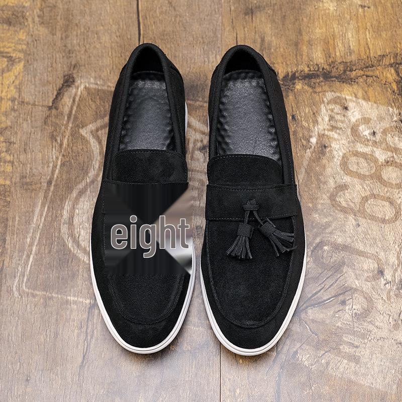 Men s Suede Slip-on Business Casual Moccasins (Large Size) 43 чёрный