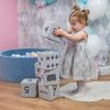 KiddyMoon Soft Foam Cubes Building Blocks 14cm for Children, 4 Pieces, Mix: Light Grey-print