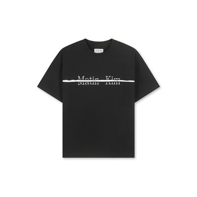 [Matinkim] Logo Cutted Layered Top In Black