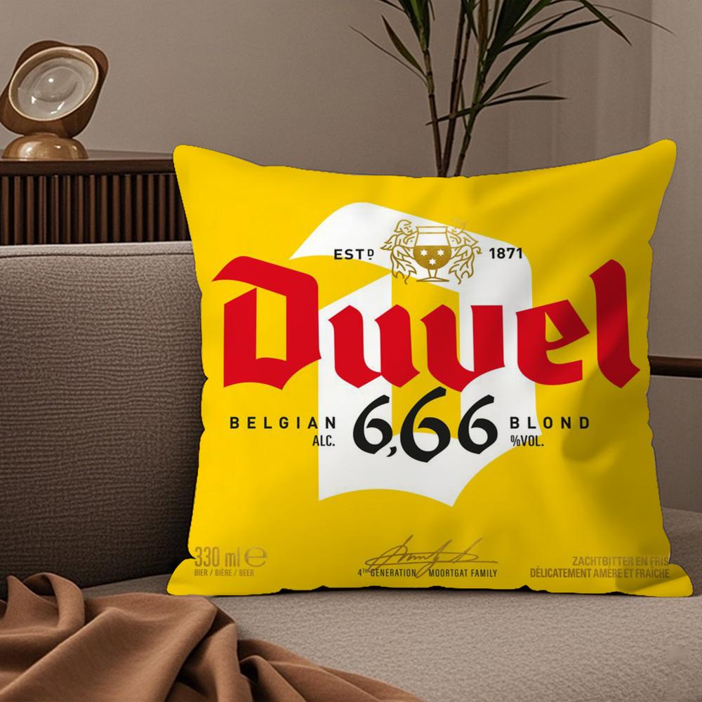 Cool Protective DDuvel Beer Pillow Case Silky elegant Comfort Sofa Bed Invisible zipper