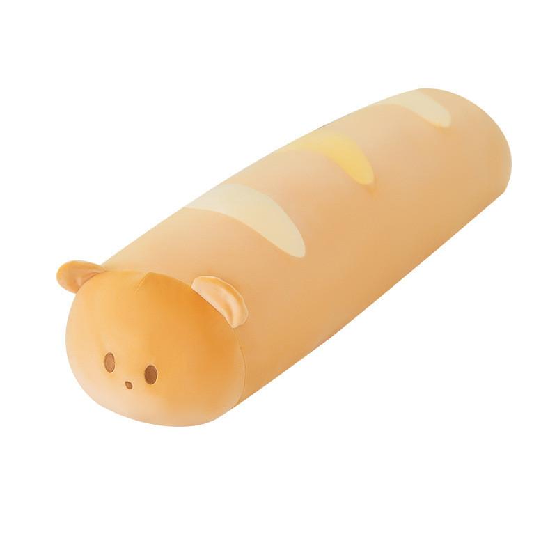 Plush Bread Bear Long Pillow With Soft Short Plush For Bed Couch Decor