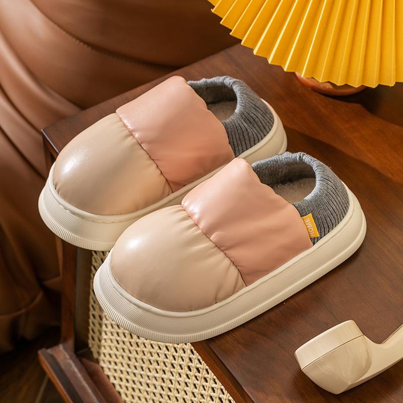 Winter Waterproof Snow Boots Women 2024 Mixed Color Warm Short Plush Lined Cotton Shoes Woman Non Slip Platform Ankle Boots 45