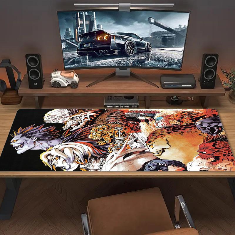 Death Note Anime Farbe Mauspad Großes Gaming Tischkissen Rutschfest Laptop Tablet Großes Mauspade XXL Matte Mini PC Spielmatte Mit Verriegelter Kante