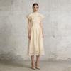 Retro Romantic Dress Set Women's Single-breasted Fly-sleeve Top + High-waist Slimming A-line Skirt