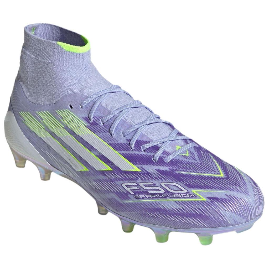 Adidas F50 Sparkfusion Elite Mid FG AG Radiant Blaze Pack Women Sneakers Purple Violet-Tone Lucid-Lemon JH7648