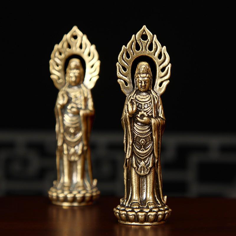 Brass Guanyin Figurine: Symbol of Luck, Wealth, and Peace for Home Decor