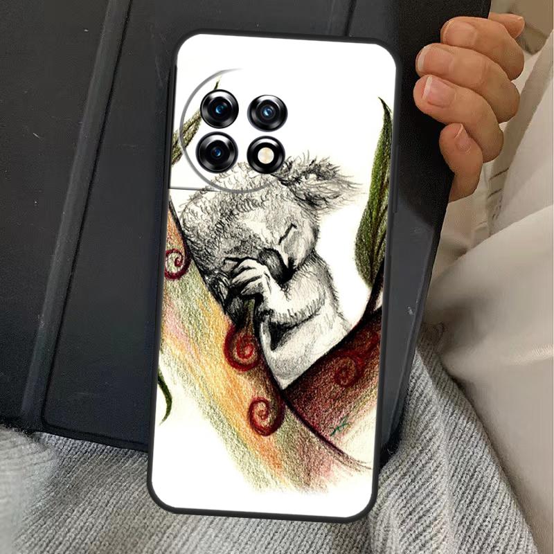 Cartoon Painting Animal Koala Case For OnePlus 13R 12R 10R 13T 10T 8T 15 13 12 11 Nord CE 4 3 2 Lite N20 N30 Nord 5 Cover