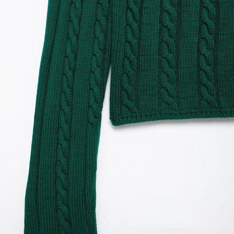 Kaslead New Arrival Women's Clothing Fashion Style Stylish Simple and Versatile Cable Pattern Knitwear 6771134