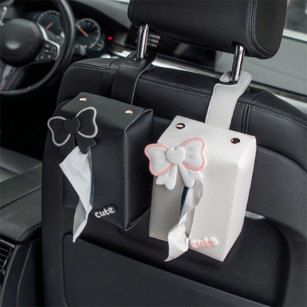 Advanced Sense Car Tissue Box PU Leather Tissue Hanging Bag  Car Interior Supplies