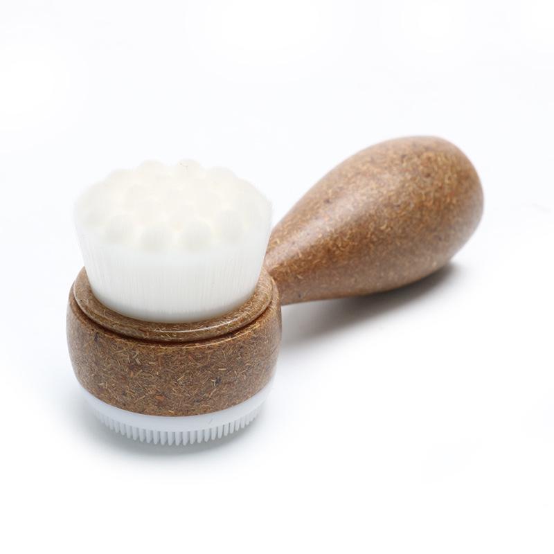 Eco-Friendly Coconut Fiber Facial Cleansing Brush - Biodegradable, Double-Sided Stand-Up Design