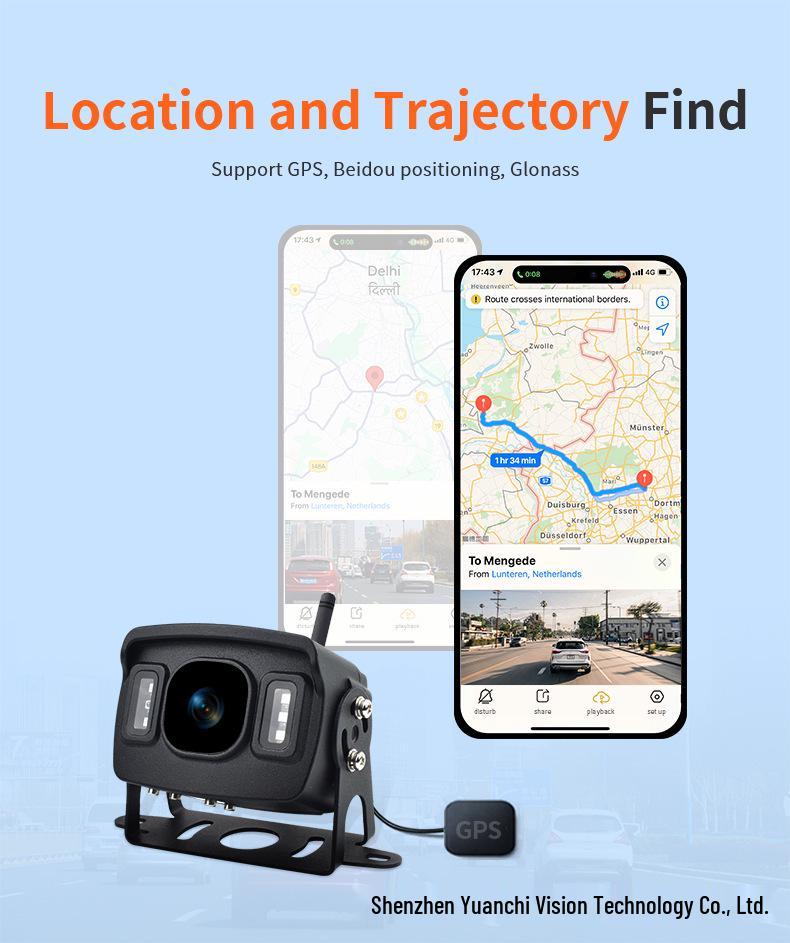 4G Waterproof Car Camera: Wireless Monitor, Remote Recorder, GPS Positioning, Blind Spot Video