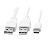 JSER USB Type C To Dual A Male Auxiliary Power Data Y Cable for Mobile Phones Hard Drives 3.1 USB-C &