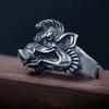 Handmade Vintage Boar Ring Inspired By Tianpeng Marshal Sterling Adjustable Unisex Statement Jewelry