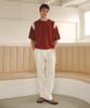 KNITTED Summer Varsity Short Sleeve Knit Tee Red