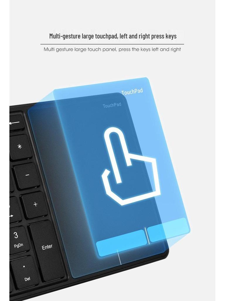BT14 Dual-Mode Wireless Bluetooth 22-Key Rechargeable Silent Touchpad Keyboard