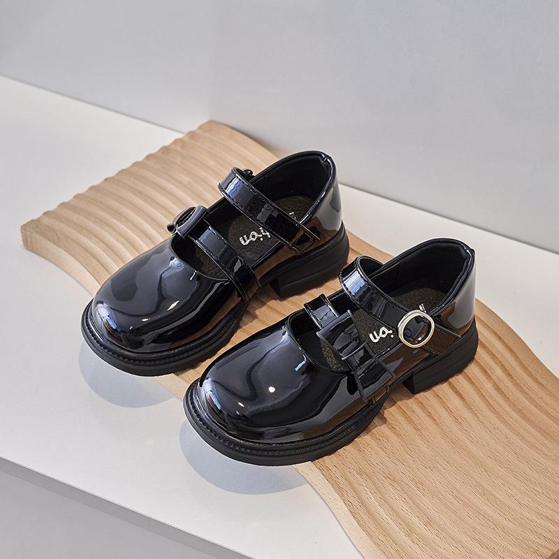 Spring Girl Shoes Fashion Versatile Princess Shoe Comfort Soft Sole Simple Retro Kid Shoe Trendy Exquisite Elegant Leather Shoes