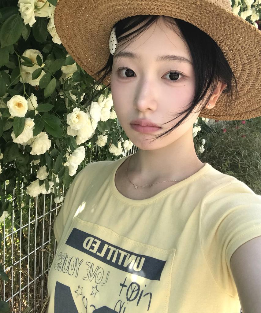 Eontaiteulseoul Untitle Number Patch Crop Short Sleeve Yellow