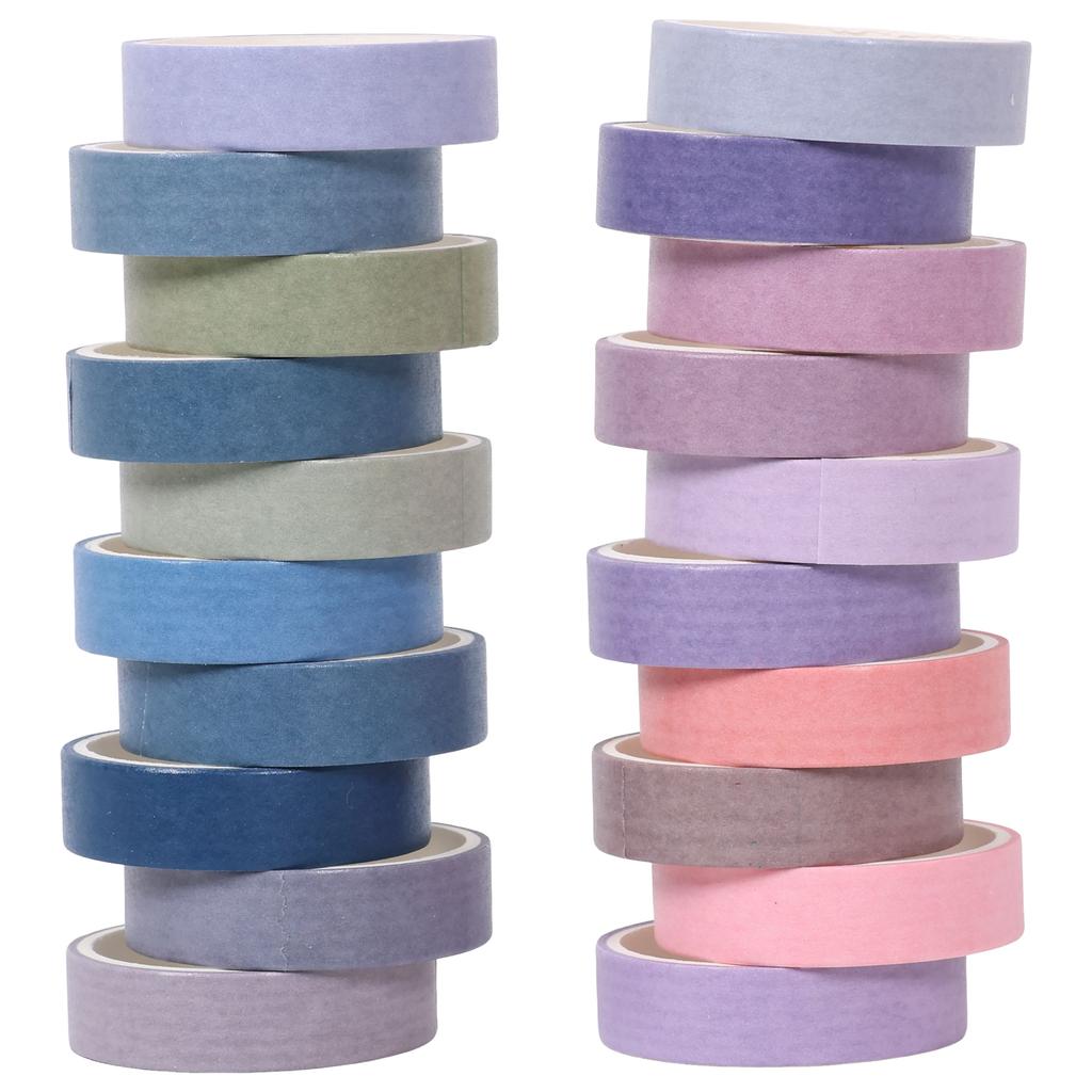 20Rolls Washi Tape Set Scrapbook Tape Masking Tape Color Rainbow Decorative Journaling DIY Scrapbooking School Office Supplies