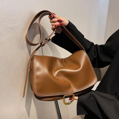 Women Single Shoulder Bags Fashion Simple Large Capacity Female Crossbody Bag Classic Vintage Textured Messenger Bag