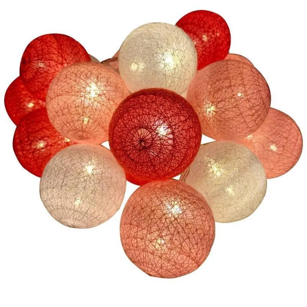 New 20 LEDs USB Powered Cotton Ball Fairy String Lights Holiday Wedding Party Patio Bedroom Christmas Decorations Lighting Navid