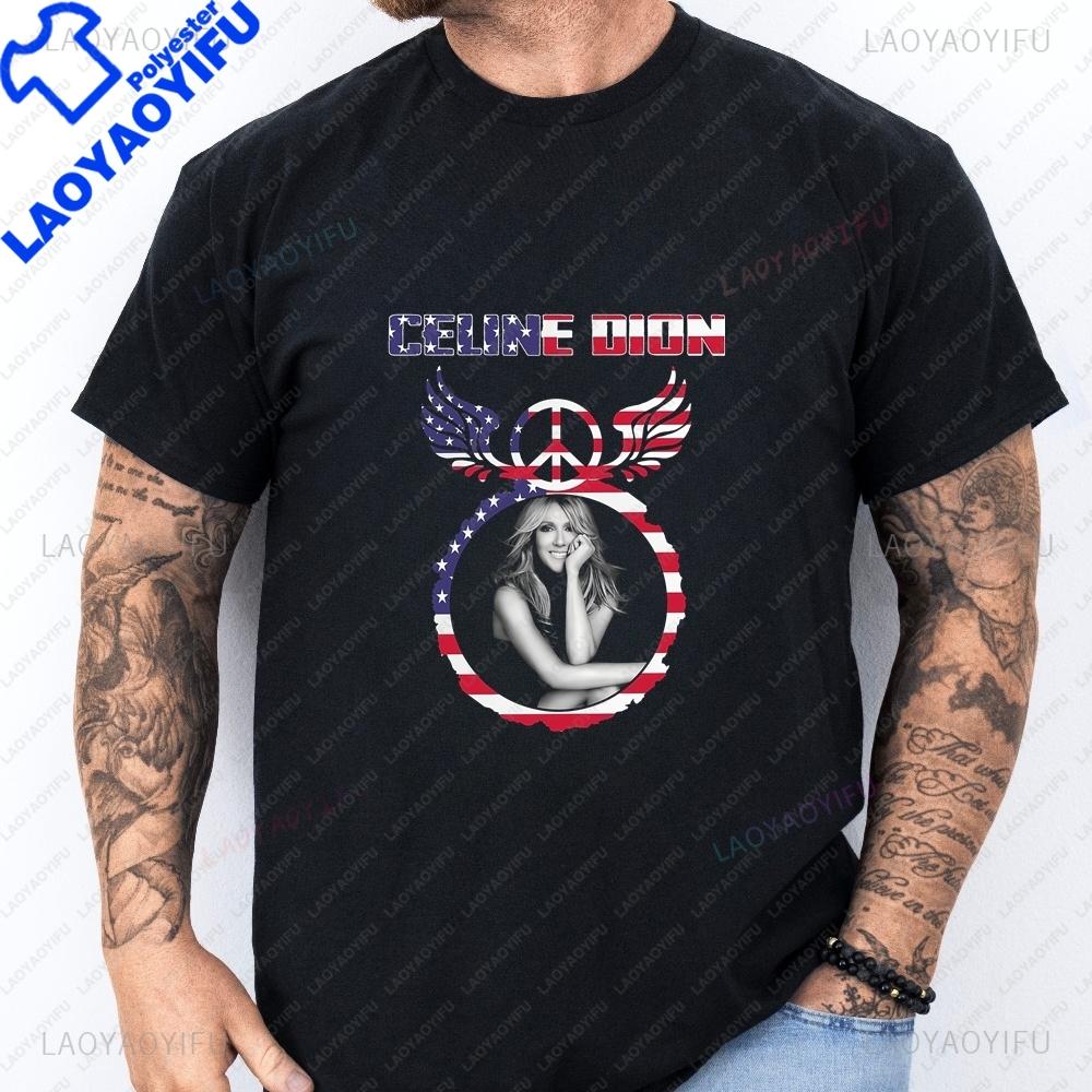 Celine Dion Vintage Print T-shirt - A Trendy Short-sleeved Shirt Suitable for Both Men and Women with A Neutral Style Pattern