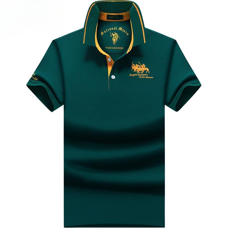 

TrendHub Футболка поло мужская хлопок повседневная больших размеров футболки поло мужские деловая мода с коротким рукавом поло мужское для гольфа высокое качество зеленая M