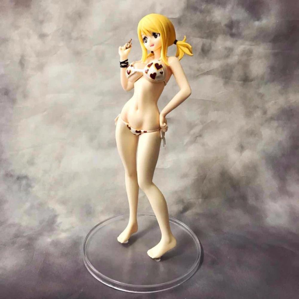 Anime Fairy Tail Lucy Heartphilia Sexy Swimsuit PVC Action Figure Resin Collection Model Toy