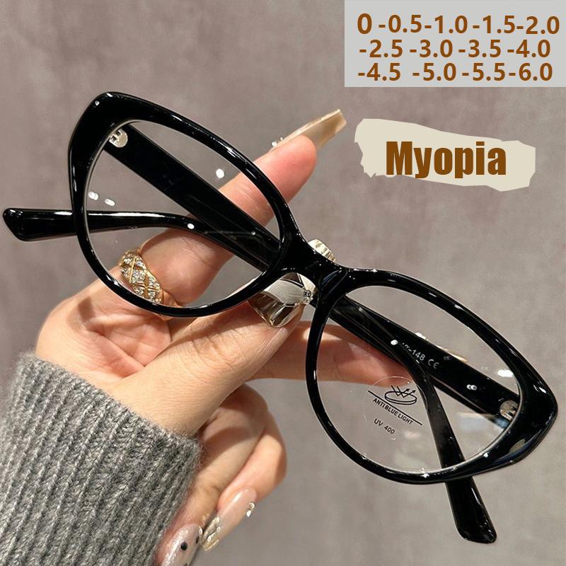 Personalized Cat Eye Anti-blue Light Glasses For Women Myopia Glasses Fashionable Flat-light Glasses 9027