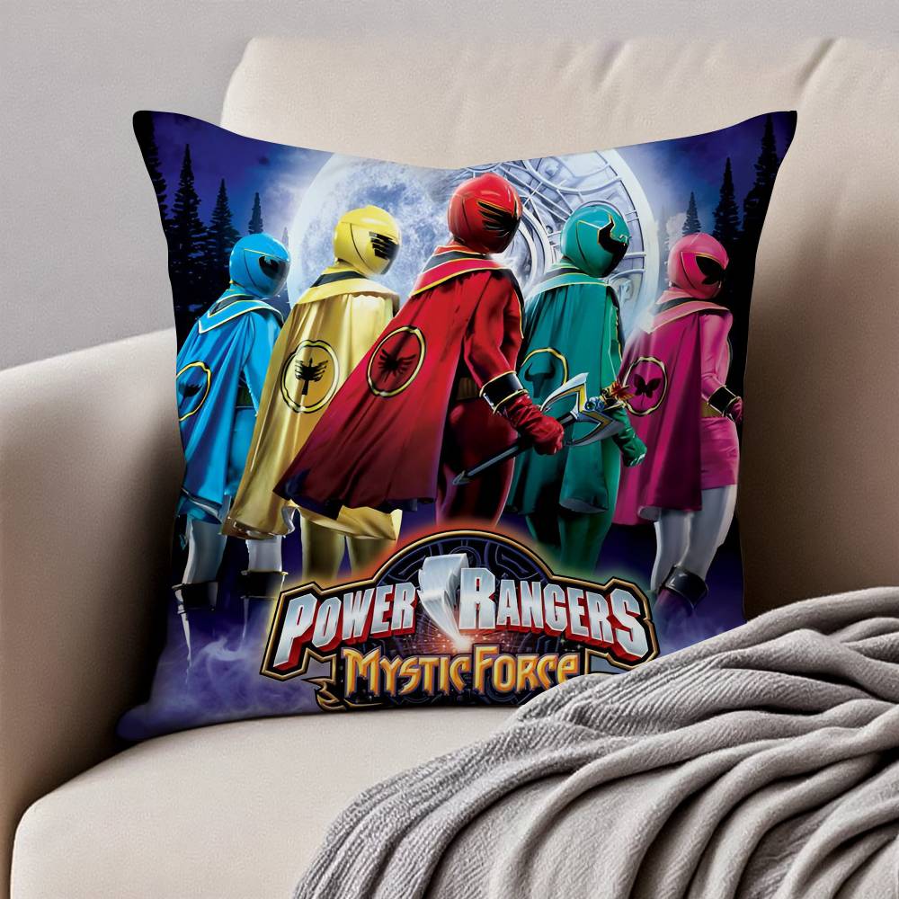 M-Mocní M-Morfující Power Rangers Povlak na polštář Roztočům odolný povlak na polštář Skrytý zip Hedvábný krátký plyš Potah na polštář na pohovku