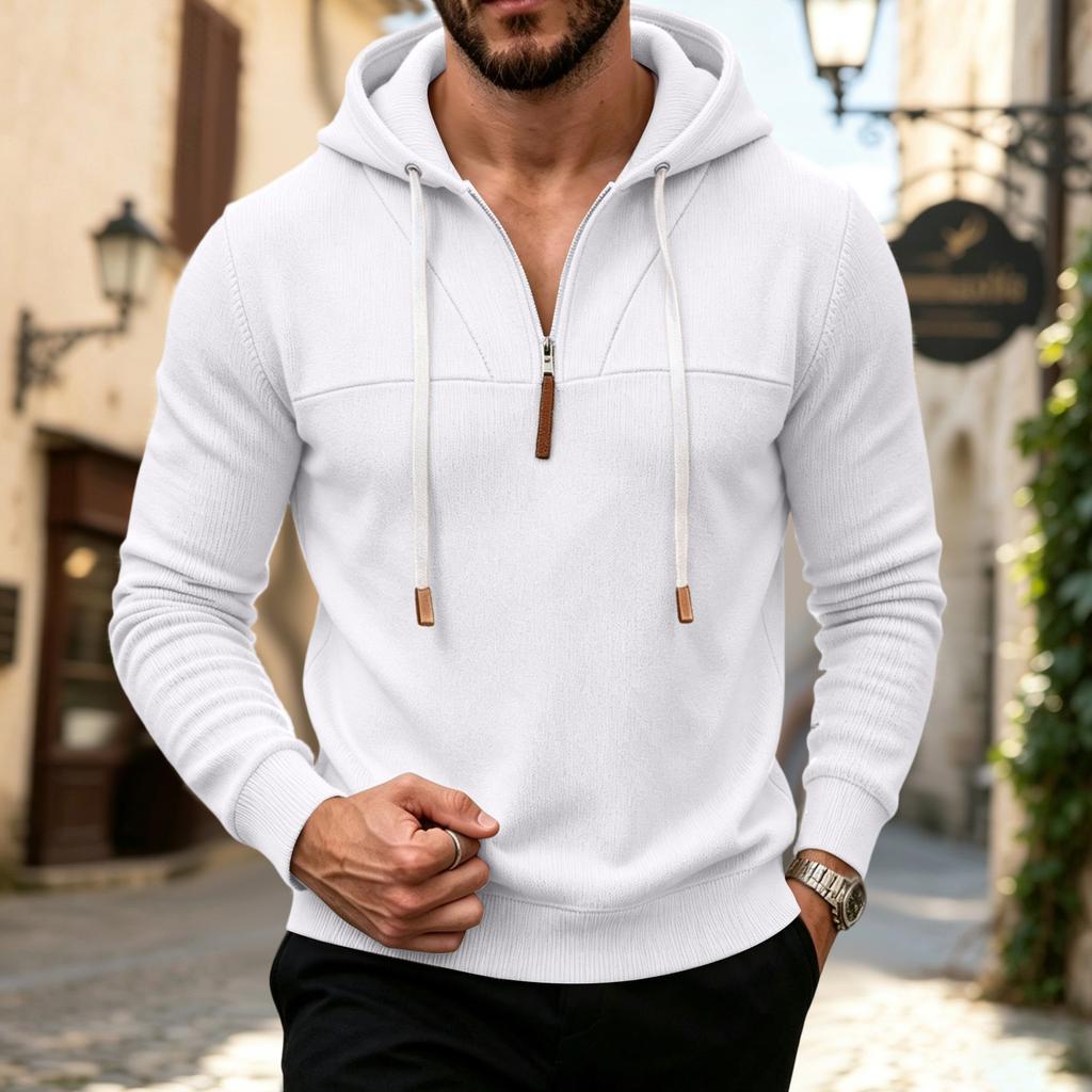 Men's Color Pullover Hoodie Sweatshirt for Casual Daily Wear