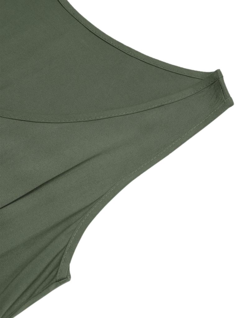 Casual Sleeveless Summer Vacation Dress with Belt and Slit - 2025 European & American Style