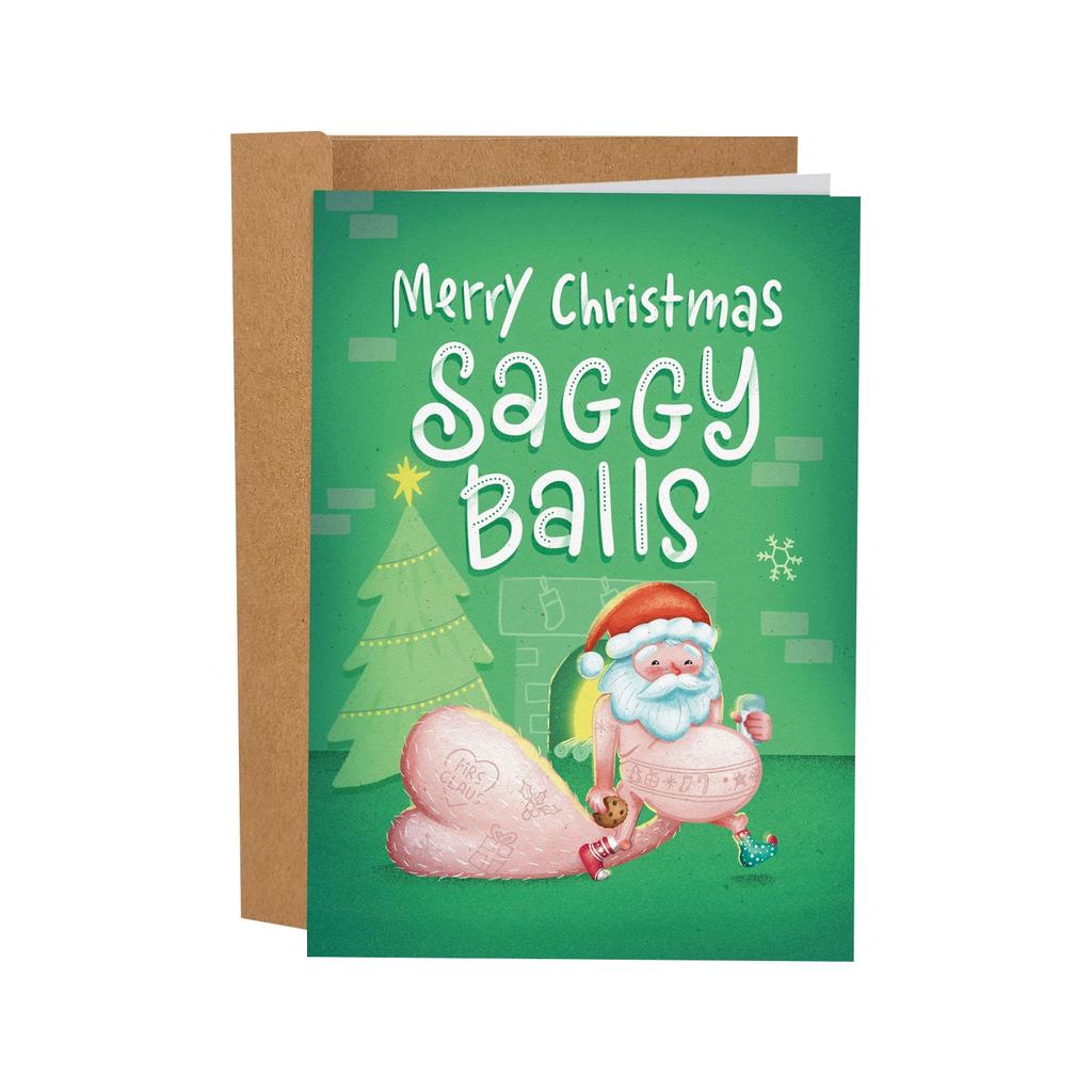 Rude Christmas Cards - Adult Humor Gag Gifts, Offensive Funny Designs (Santa/Reindeer/Gingerbread) With Kraft Envelopes, Xmas Greetings