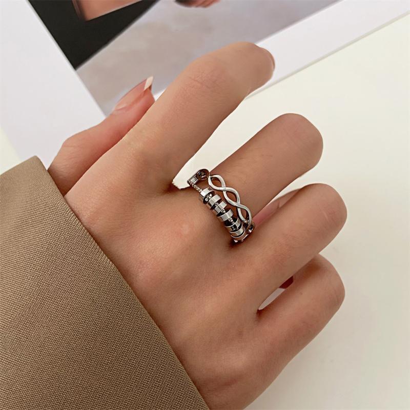 Exquisite Colorful Crystal Zircon Geometric Open Ring For Women Simple Copper Hollowed Out Stacked Finger Ring Fashion Jewelry