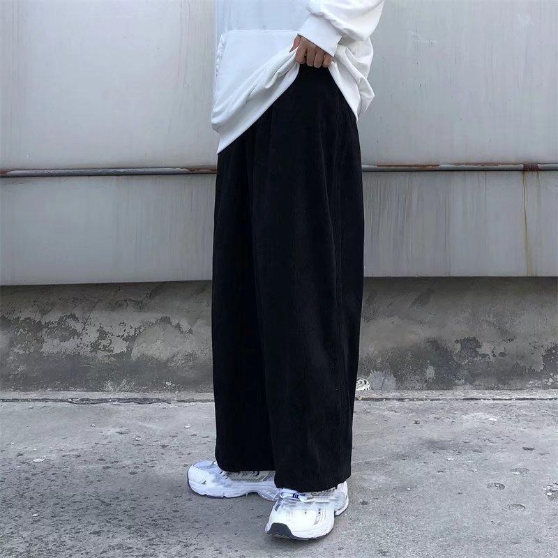 

Чоловічі весняно-літні комбінезони High Street Retro Однотонні прямі однотонні повсякденні штани Великий розмір Вільні спортивні штани M чорний