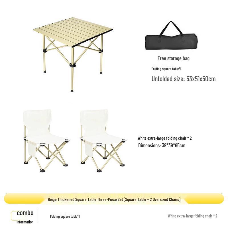 Ultra-light Portable Folding Outdoor Table & Chair Set for Camping and Picnics