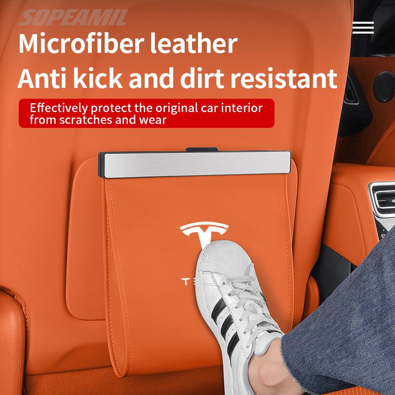 ACR3 Car Garbage Bag Led Light Magnetic Adsorption Seat Back Hanging Storage Bag Trash Can For Tesla Model 3 Model Y Model S Model X