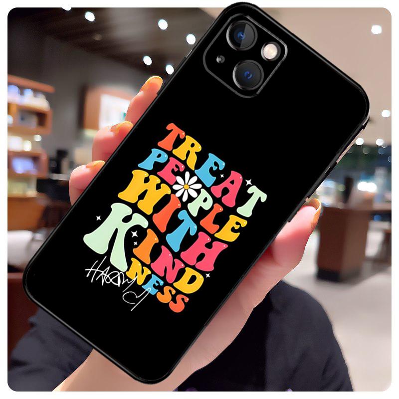 Treat People With Kindness Case For iPhone 16 14 15 Pro Max 12 13 Mini 11 15 Pro Max Plus X XS Max XR Phone Cover