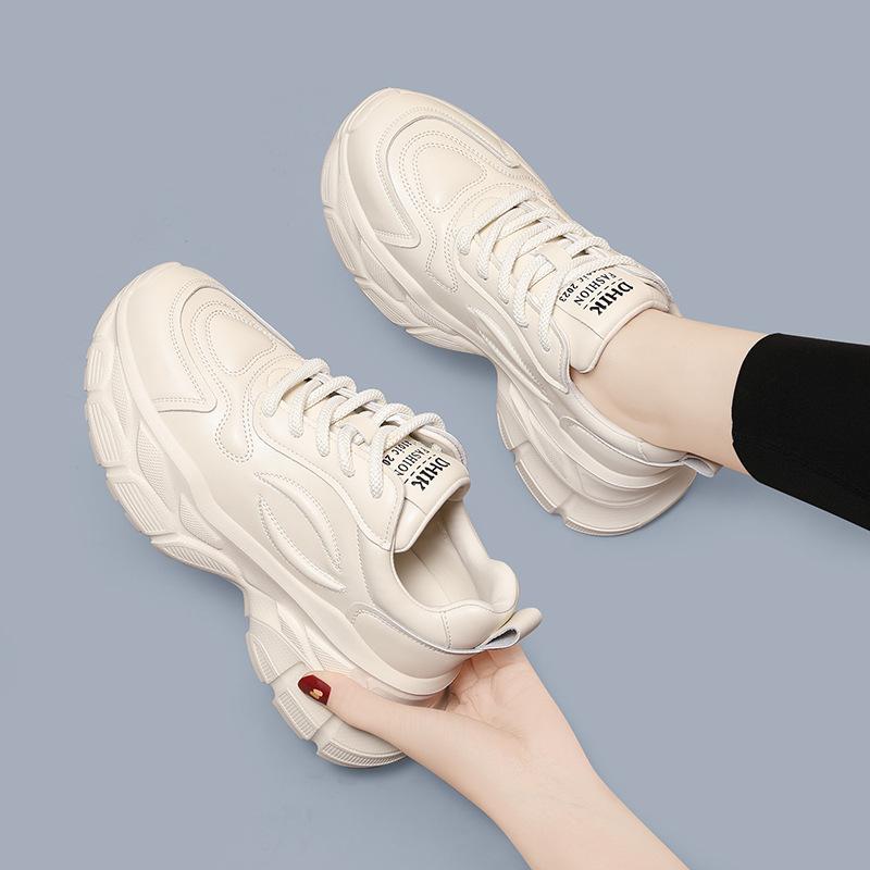 Sneakers, women's shoes, spring and autumn, new single shoes, platform inside, heightened women's casual dad shoes