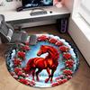 Cute Christmas Day Gift Bell Santa Claus Snowman Christmas Tree round rug Home Soft Decorative Anti slip Chair Mat Carpet Outdoor Floor Mat Carpet 11