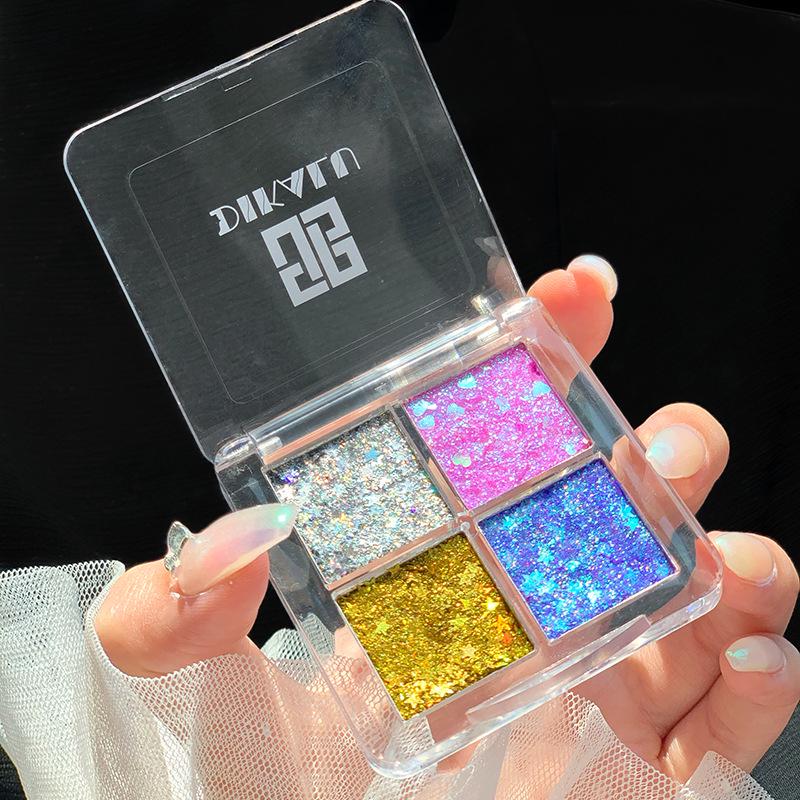 DIKALU Vierfarbiges Glitzer-Lidschatten-Gel für Bühnen- und Tanzkosmetik