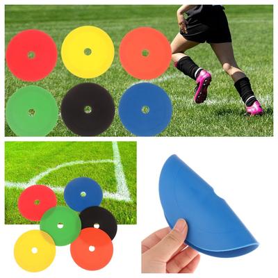 10 Peças Cones Planos de Futebol Marcador de Disco Com Furos Futebol Basquete Esportes Velocidade Agilidade Auxiliares de Treino Marcadores